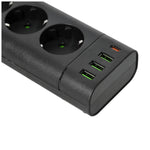 Extension cord KOBI LINEA PRO XC 3 sockets+3USB/1USB-C/3m/Zu+W black Kobi