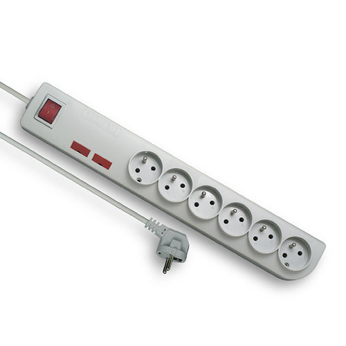 Surge extension cord PSF2 6s/3m/with grounding+switch/1mm grey Elgotech
