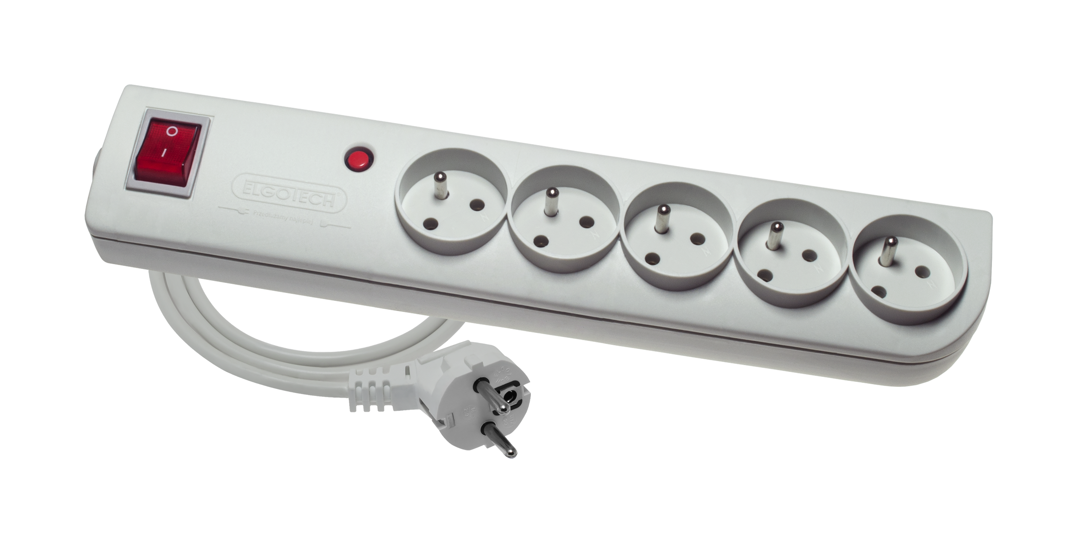 Extension cord PSF4 5gn/1,5m/Zu+W/1mm grey Elgotech