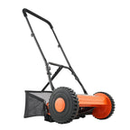 VEVOR Push Reel Lawn Mower 35 cm, 5 Blades Manual Push Mower No Motor, 15-45 mm Adjustable Cutting Height, Walk-Behind Lawn Mowers with Grass Catcher Bag for Green Lawns, Driveways, Courtyards