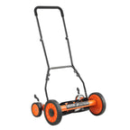 VEVOR Push Reel Lawn Mower 45 cm, 5 Blades Manual Push Mower No Motor, 35- 62mm Adjustable Cutting Height, Walk-Behind Lawn Mowers with Grass Catcher Bag for Green Lawns, Driveways, Courtyards