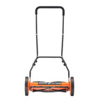 VEVOR Push Reel Lawn Mower 45 cm, 5 Blades Manual Push Mower No Motor, 35- 62mm Adjustable Cutting Height, Walk-Behind Lawn Mowers with Grass Catcher Bag for Green Lawns, Driveways, Courtyards