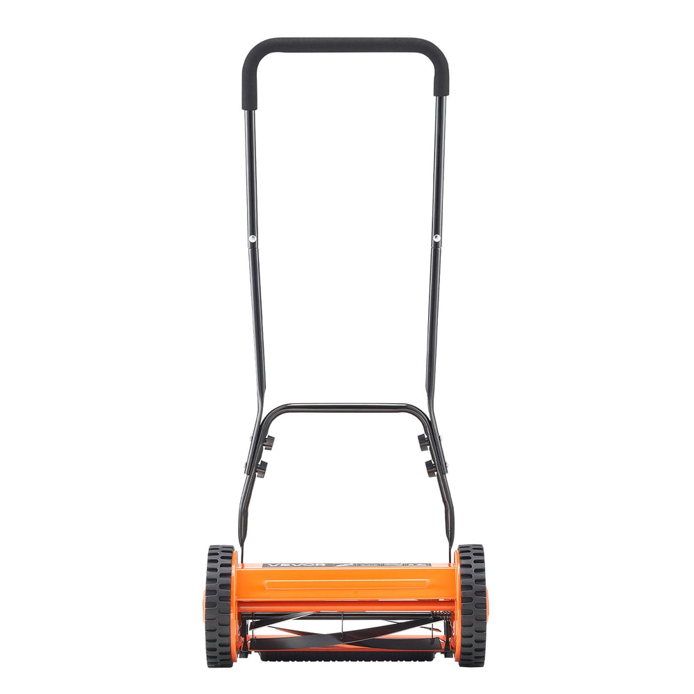 VEVOR Push Reel Lawn Mower 35 cm, 5 Blades Manual Push Mower No Motor, 15-45 mm Adjustable Cutting Height, Walk-Behind Lawn Mowers with Grass Catcher Bag for Green Lawns, Driveways, Courtyards