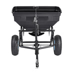 VEVOR Tow Behind Broadcast Spreader, 130LBS Capacity, Tow/Push Garden Spreader with 13 in Tires, 30 Adjustable Setting & 9.8 ft Spreading Width, Lawn Spreaders for Seed, Fertilizer, Salt, Ice Melt