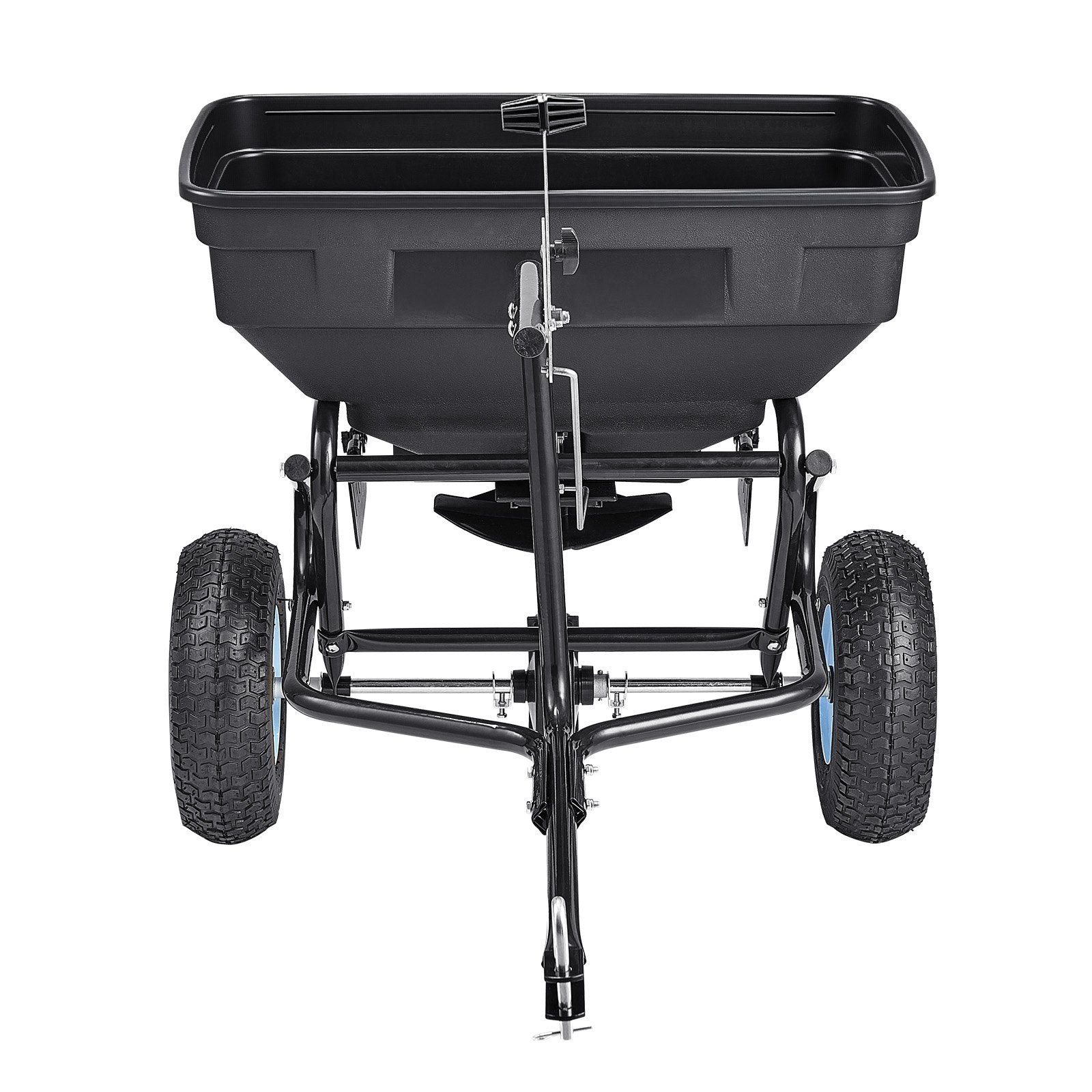 VEVOR Tow Behind Broadcast Spreader, 130LBS Capacity, Tow/Push Garden Spreader with 13 in Tires, 30 Adjustable Setting & 9.8 ft Spreading Width, Lawn Spreaders for Seed, Fertilizer, Salt, Ice Melt