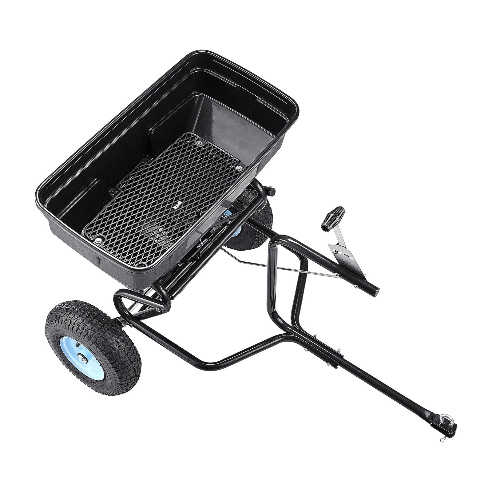 VEVOR Tow Behind Broadcast Spreader, 130LBS Capacity, Tow/Push Garden Spreader with 13 in Tires, 30 Adjustable Setting & 9.8 ft Spreading Width, Lawn Spreaders for Seed, Fertilizer, Salt, Ice Melt