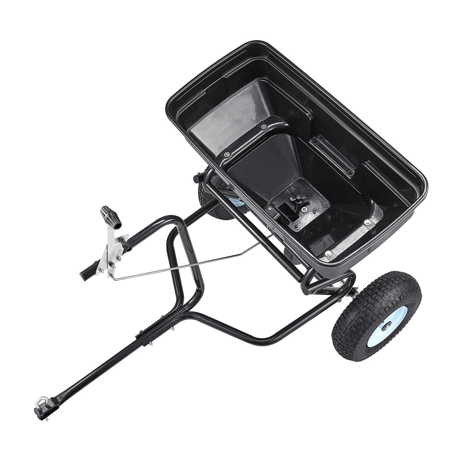 VEVOR Tow Behind Broadcast Spreader, 130LBS Capacity, Tow/Push Garden Spreader with 13 in Tires, 30 Adjustable Setting & 9.8 ft Spreading Width, Lawn Spreaders for Seed, Fertilizer, Salt, Ice Melt