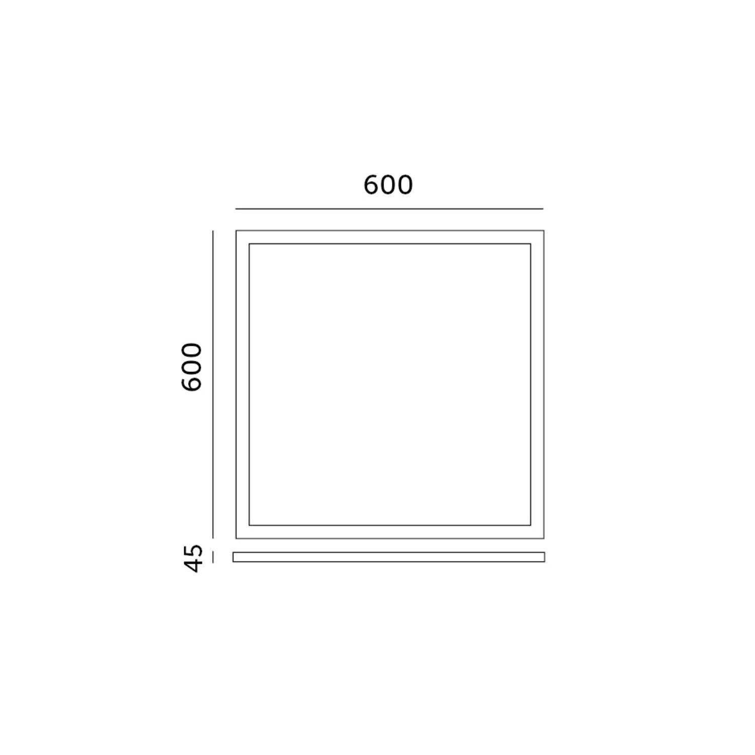 Frame 45mm for panel LED 60x60 click Kobi