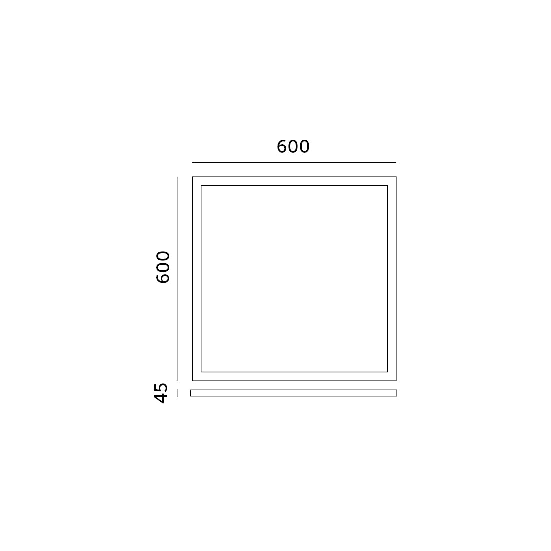 Frame 45mm for panel LED 60x60 click Kobi