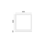Frame 63mm for panel LED 60x60 click white Kobi
