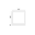 Frame 63mm for panel LED 60x60 click white Kobi