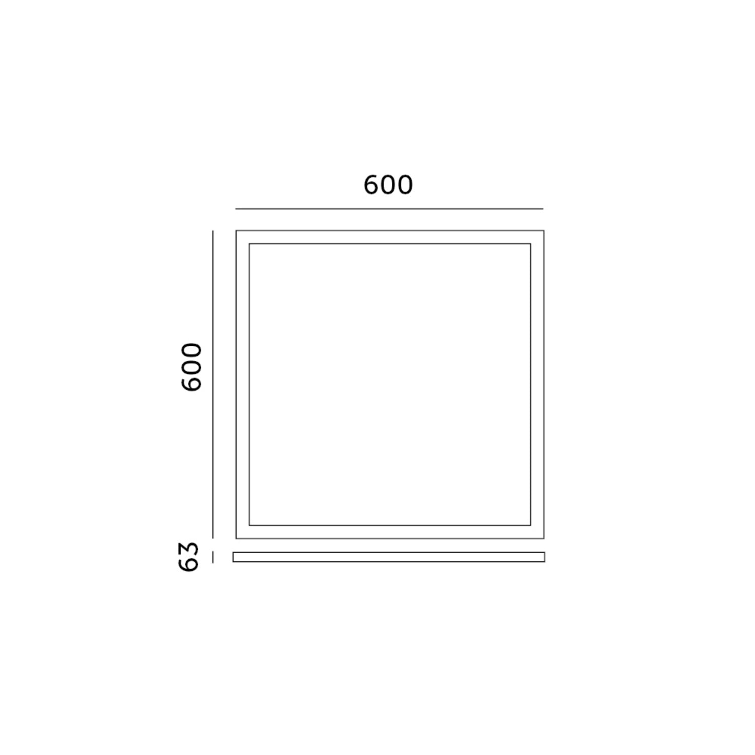 Frame 63mm for panel LED 60x60 click white Kobi