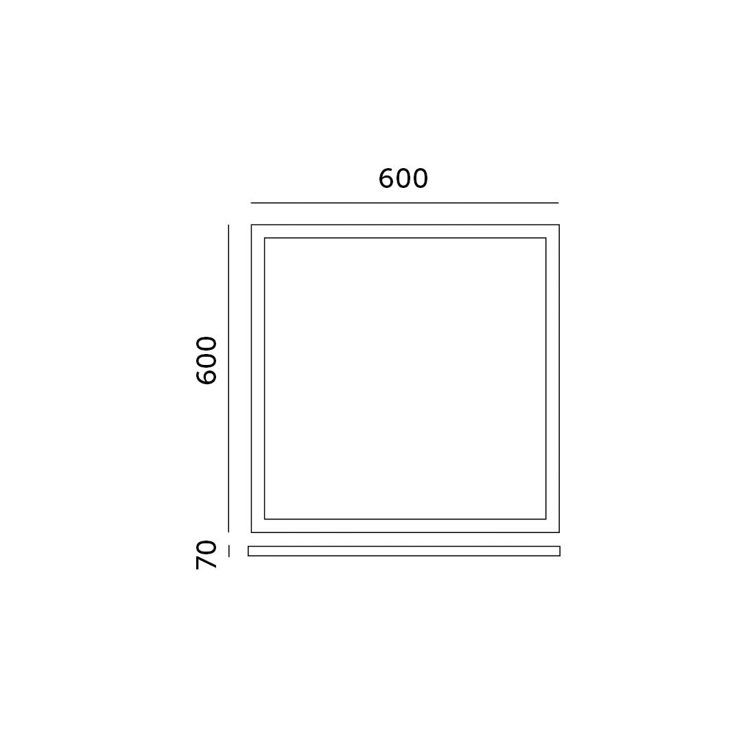 Frame 70mm for panel LED 60x60 click Kobi