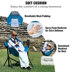 VEVOR Reclining Camping Chair, 300 lbs Load Camping Hammock Chair, Rocking Lounge Folding Chair with Cup Holder Storage Bag Headrest & Adjustable Backrest, for Camping and Other Outdoor Activities