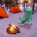 VEVOR Reclining Camping Chair, 330 lbs Portable Camping Chair, 4 Position Load Folding Camping Chair with Footrest, Cup Holder, Side Pocket and Headrest, for Camping, Fishing and Outdoor Activities