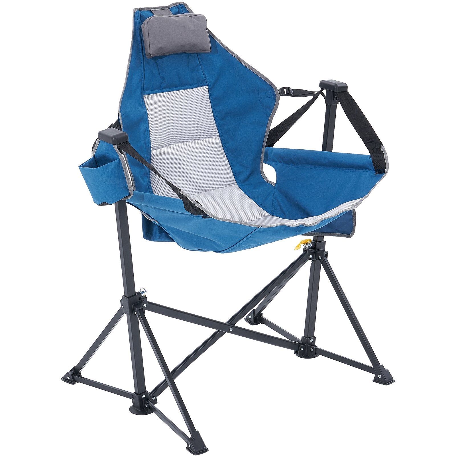 VEVOR Reclining Camping Chair, 300 lbs Load Camping Hammock Chair, Rocking Lounge Folding Chair with Cup Holder Storage Bag Headrest & Adjustable Backrest, for Camping and Other Outdoor Activities