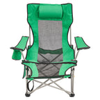 VEVOR Reclining Camping Chair, 330 lbs Portable Camping Chair, 4 Position Load Folding Camping Chair with Footrest, Cup Holder, Side Pocket and Headrest, for Camping, Fishing and Outdoor Activities