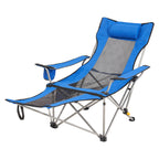 VEVOR Reclining Camping Chair, 330 lbs Folding Camping Chair, 4 Position Load Portable Camping Chair with Footrest, Cup Holder, Side Pocket and Headrest, for Camping, Fishing and Outdoor Activities
