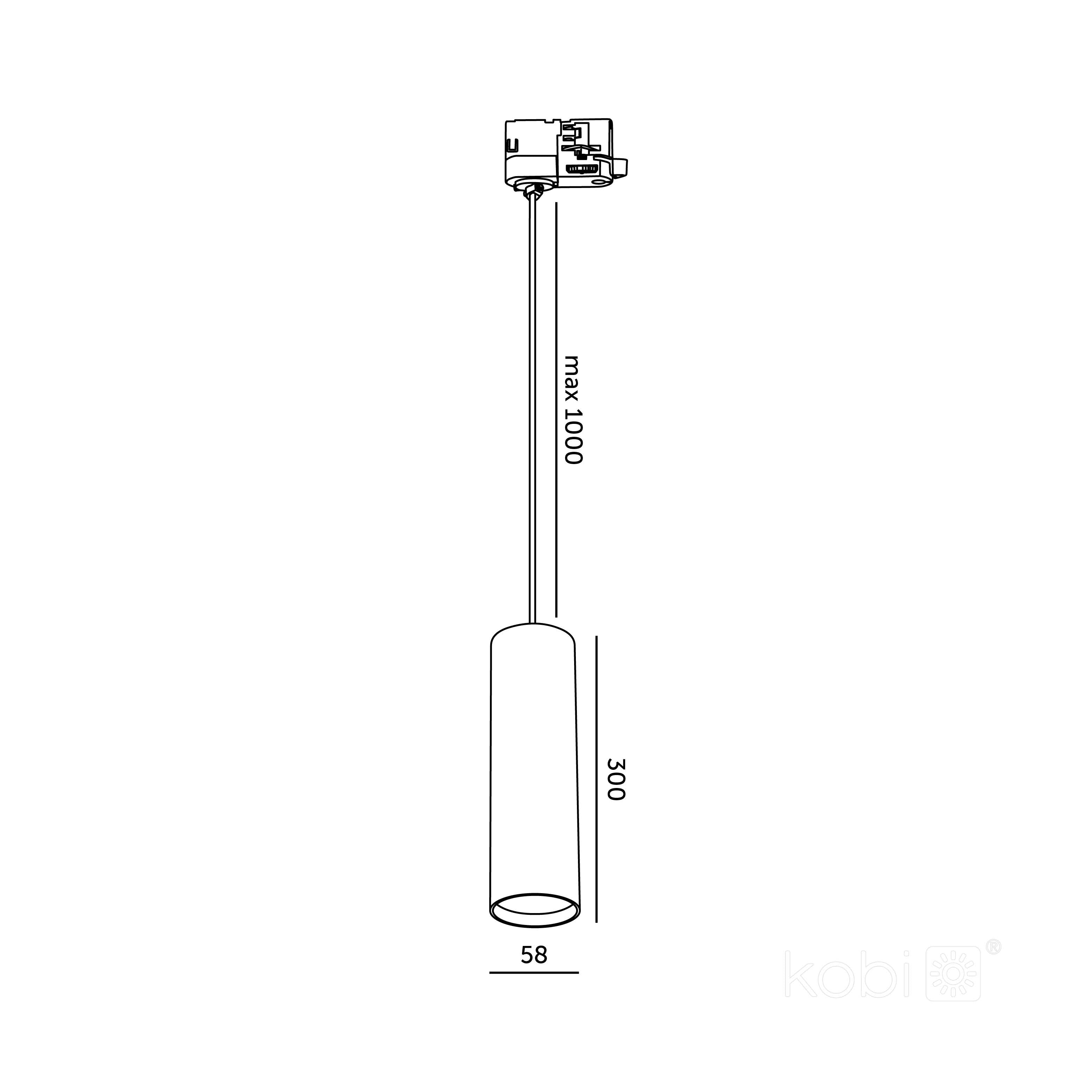 Pendant track spotlight NEXTRACK S-LINE P 1xGU10 white Kobi