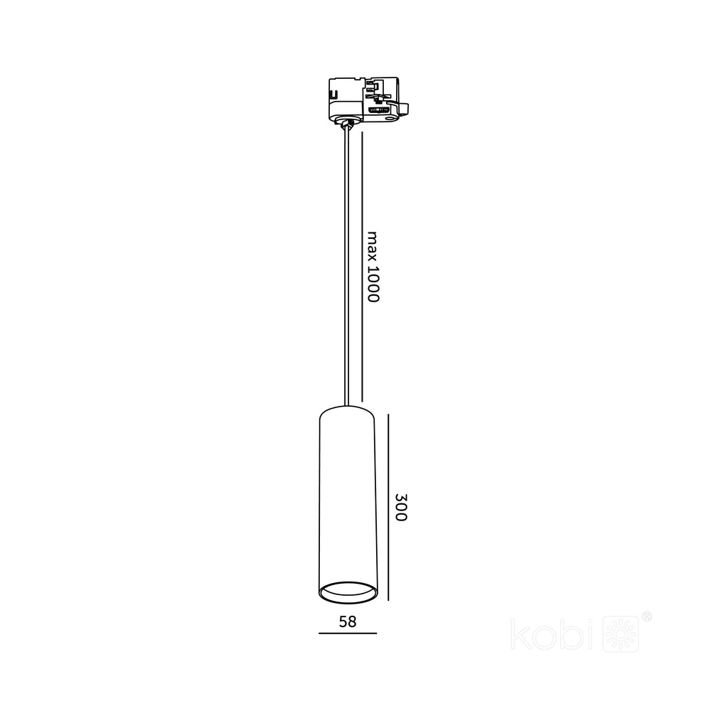 Pendant track spotlight NEXTRACK S-LINE P 1xGU10 black Kobi