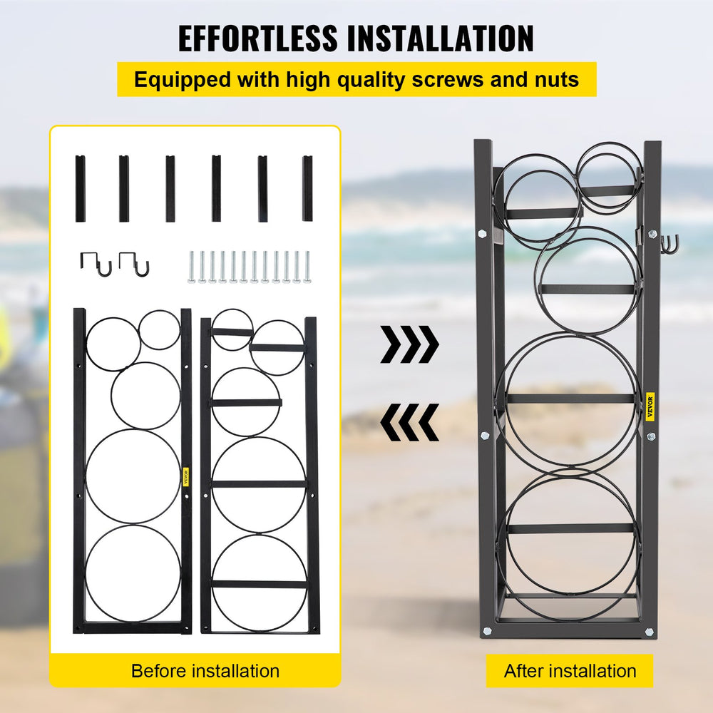 VEVOR Refrigerant Tank Rack with 2x30lb and Other 3 Saving Space Cylinder Tank Rack 35x13x14-inch Refrigerant Cylinder Rack Gas Cylinder Racks and Holders for Gas Oxygen Nitrogen Storage