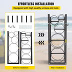VEVOR Refrigerant Tank Rack with 2x30lb and Other 3 Saving Space Cylinder Tank Rack 35x13x14-inch Refrigerant Cylinder Rack Gas Cylinder Racks and Holders for Gas Oxygen Nitrogen Storage
