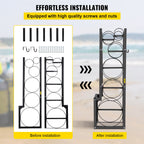 VEVOR Refrigerant Tank Rack with 1x50lb, 2x30lb and 3 Small Bottles Cylinder Tank Rack, 48.5x15x11 inch Refrigerant Cylinder Rack Gas Cylinder Racks and Holders for Gas Oxygen Nitrogen Storage