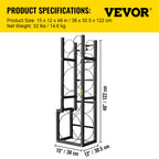 VEVOR Refrigerant Tank Rack with 1x50lb, 2x30lb and 3 Small Bottles Cylinder Tank Rack, 48.5x15x11 inch Refrigerant Cylinder Rack Gas Cylinder Racks and Holders for Gas Oxygen Nitrogen Storage