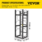 VEVOR Refrigerant Tank Rack with 2x30lb and Other 3 Saving Space Cylinder Tank Rack 35x13x14-inch Refrigerant Cylinder Rack Gas Cylinder Racks and Holders for Gas Oxygen Nitrogen Storage