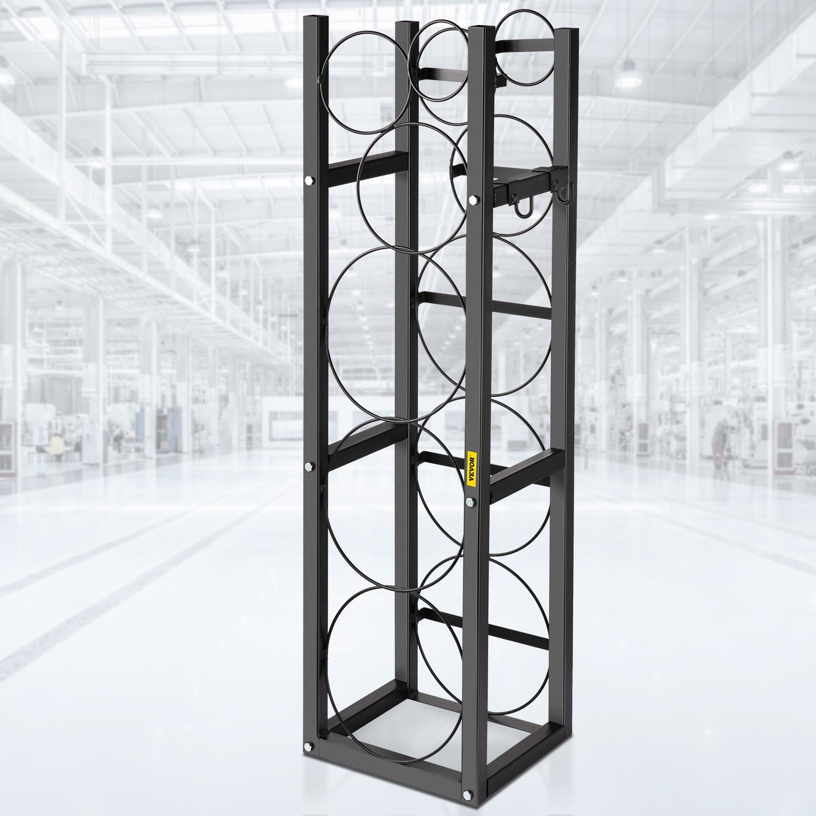 VEVOR Refrigerant Tank Rack with 3x30lb and Other 3 Saving Space, Cylinder Tank Rack 46x13x4-inch, Refrigerant Cylinder Rack Gas Cylinder Racks and Holders, for Gas Oxygen Nitrogen Storage