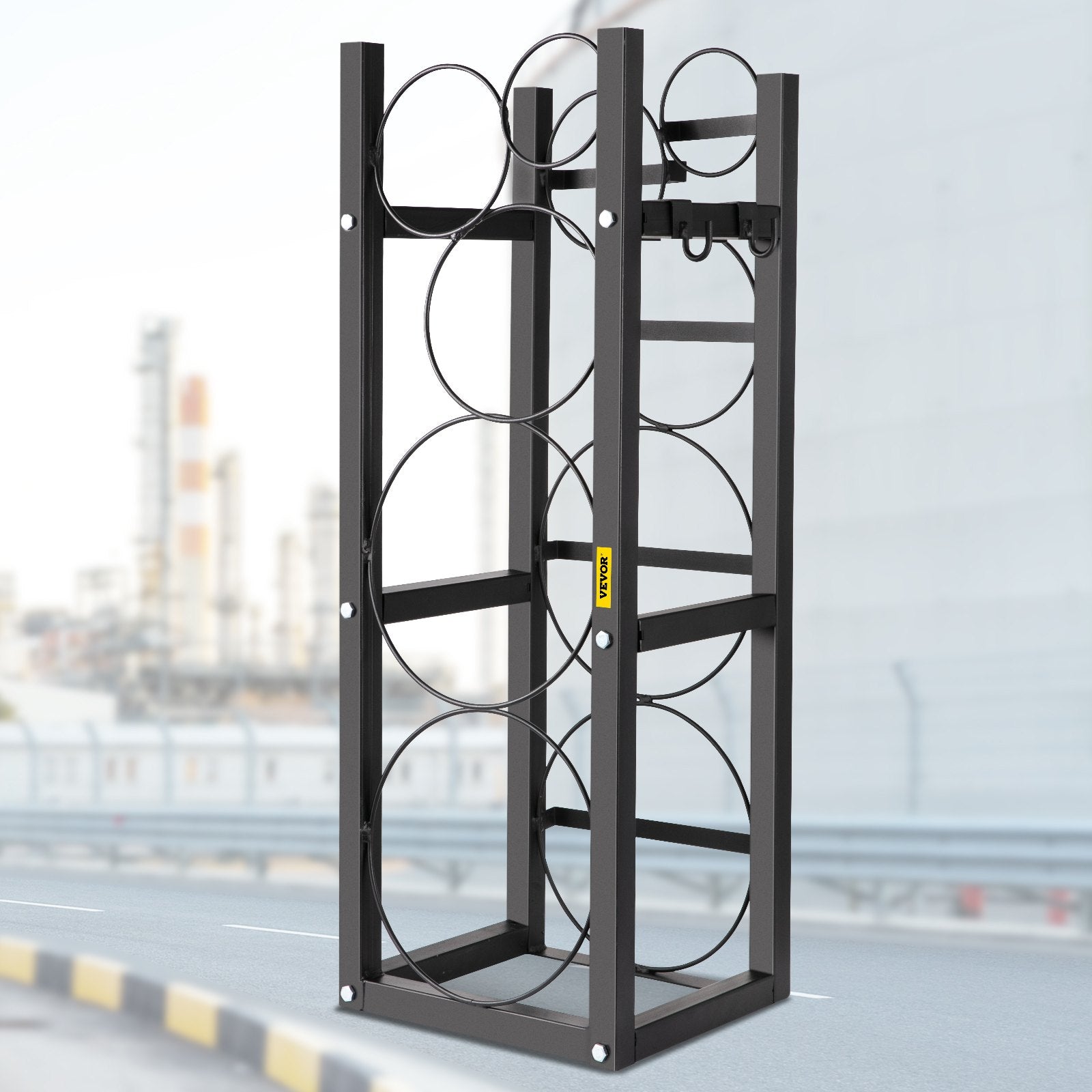 VEVOR Refrigerant Tank Rack with 2x30lb and Other 3 Saving Space Cylinder Tank Rack 35x13x14-inch Refrigerant Cylinder Rack Gas Cylinder Racks and Holders for Gas Oxygen Nitrogen Storage