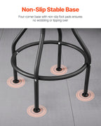 VEVOR Shop Stool with Backrest, Pneumatic Garage Seat/Work Stool with 300 lbs Capacity, Adjustable Height Roller Creeper Seat, 360° Swivel Padded Workshop Stool, for Garage, Shop & Auto Repair, Black