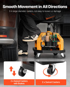 VEVOR Rolling Shop Stool, Heavy-Duty Pneumatic Garage Seat with 300 lbs Capacity, Adjustable Height Roller Creeper Seat, 360° Swivel Padded Workshop Stool with Casters, for Garage, Shop & Auto Repair