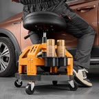 VEVOR Rolling Shop Stool, Heavy-Duty Pneumatic Garage Seat with 300 lbs Capacity, Adjustable Height Roller Creeper Seat, 360° Swivel Padded Workshop Stool with Casters, for Garage, Shop & Auto Repair