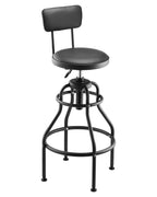 VEVOR Shop Stool with Backrest, Pneumatic Garage Seat/Work Stool with 300 lbs Capacity, Adjustable Height Roller Creeper Seat, 360° Swivel Padded Workshop Stool, for Garage, Shop & Auto Repair, Black