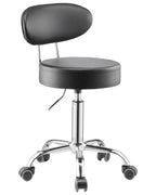 VEVOR Shop Stool with Backrest, Pneumatic Garage Seat/Work Stool with Wheels, 300 lbs Load, Adjustable Roller Creeper Seat, 360° Swivel Padded Workshop Stool, for Garage, Shop & Auto Repair, Black