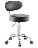 VEVOR Shop Stool with Backrest, Pneumatic Garage Seat/Work Stool with Wheels, 300 lbs Load, Adjustable Roller Creeper Seat, 360° Swivel Padded Workshop Stool, for Garage, Shop & Auto Repair, Black