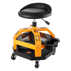 VEVOR Rolling Shop Stool, Heavy-Duty Pneumatic Garage Seat with 300 lbs Capacity, Adjustable Height Roller Creeper Seat, 360° Swivel Padded Workshop Stool with Casters, for Garage, Shop & Auto Repair
