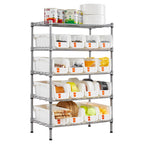 VEVOR 5-Tier Rolling Bin Storage Rack, 16 Organizer Bins, Bin Rack Storage Steel Wire Shelving System with Wheels, Mobile Tool Organizer for Garage, Warehouse, Office, Restaurant, Classroom, Kitchen
