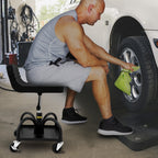 VEVOR Rolling Garage Stool, 300LBS/136 kg Capacity, Adjustable Height from 15.7 in/40 cm to 20.5 in/52.1 cm, Mechanic Seat with 360-degree Swivel Wheels and Tool Tray, for Workshop, Auto Repair Shop, Black