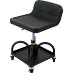 VEVOR Rolling Garage Stool, 300LBS/136 kg Capacity, Adjustable Height from 15.7 in/40 cm to 20.5 in/52.1 cm, Mechanic Seat with 360-degree Swivel Wheels and Tool Tray, for Workshop, Auto Repair Shop, Black