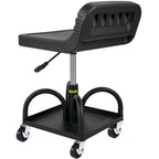 VEVOR Rolling Garage Stool, 300LBS/136 kg Capacity, Adjustable Height from 15.7 in/40 cm to 20.5 in/52.1 cm, Mechanic Seat with 360-degree Swivel Wheels and Tool Tray, for Workshop, Auto Repair Shop, Black