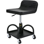 VEVOR Rolling Garage Stool, 300LBS/136 kg Capacity, Adjustable Height from 15.7 in/40 cm to 20.5 in/52.1 cm, Mechanic Seat with 360-degree Swivel Wheels and Tool Tray, for Workshop, Auto Repair Shop, Black
