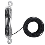 VEVOR 4400 lbs Breaking Strength 100 FT Rope Pulley Hoist, 5:1 Lifting Power Heavy Duty Pulley System with 2pcs Soft Loops, Metal Wheels Bearing Structure, Block and Tackle for Lifting Heavy Objects