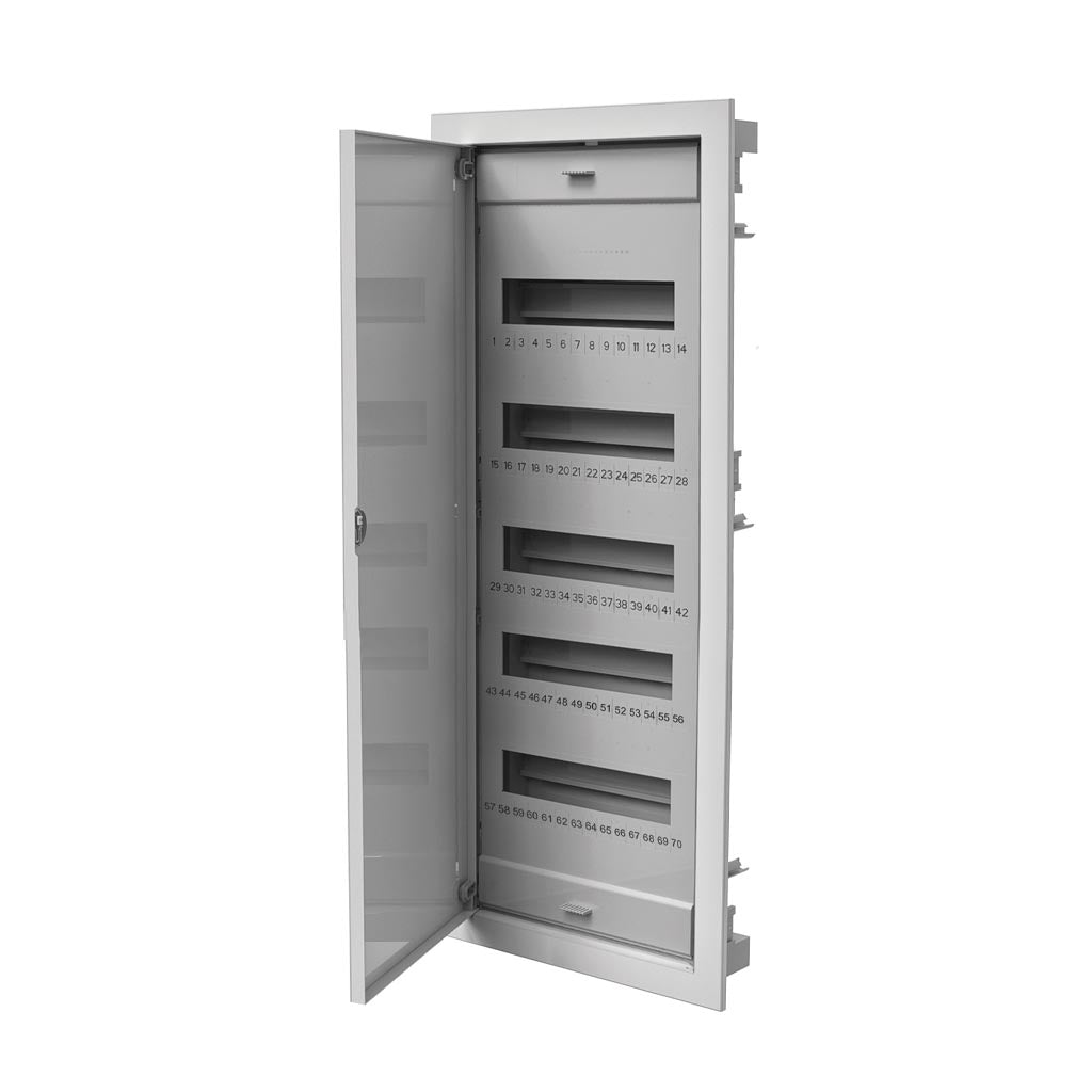 Rozdzielnica modułowa 5x12 podtynkowa RO- 5 z metalowymi drzwiami IP40 (z N+PE)