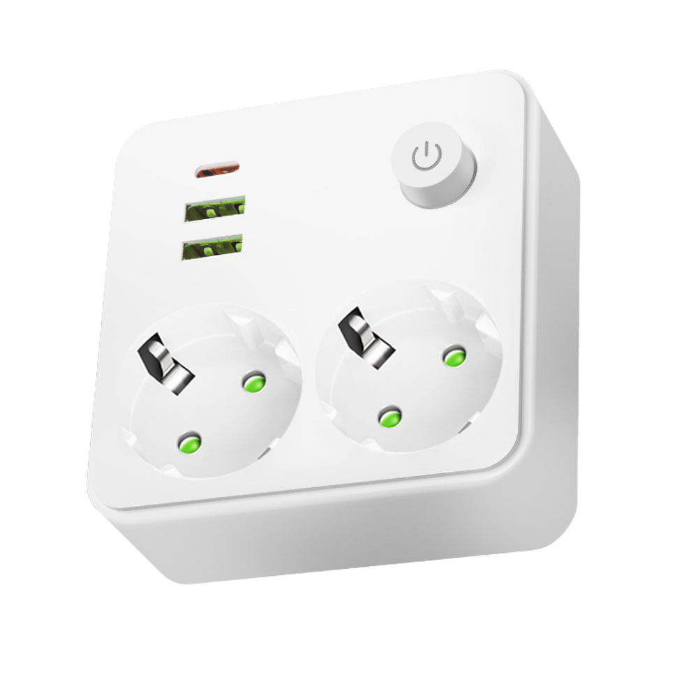 Splitter LINEA PRO FL2 2 sockets+2USB/1USB-C white Kobi
