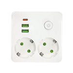 Splitter LINEA PRO FL2 2 sockets+2USB/1USB-C white Kobi