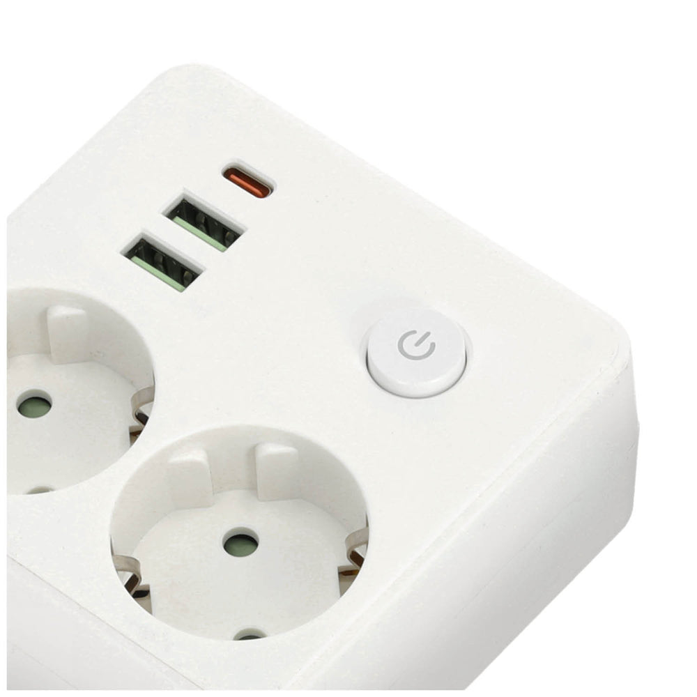 Splitter LINEA PRO FL2 2 sockets+2USB/1USB-C white Kobi