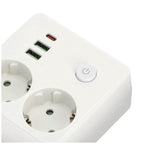 Splitter LINEA PRO FL2 2 sockets+2USB/1USB-C white Kobi