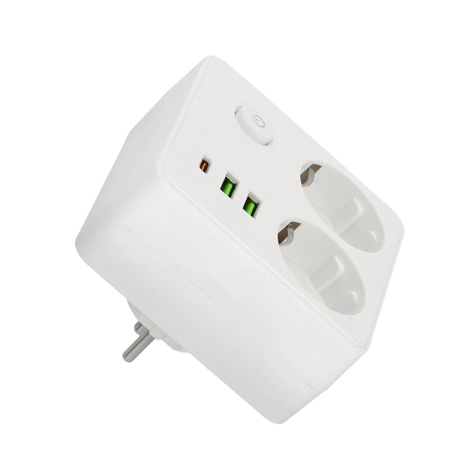 Splitter LINEA PRO FL2 2 sockets+2USB/1USB-C white Kobi